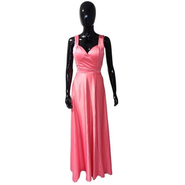 Vestido Longo Cetim Rosa Bojo Regata - Tam.: P - Vestclass - Cod. 010029