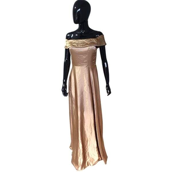 Vestido Longo Bronze Cetim Bronze Tomara que caia Tomara que Caia - Tam.: M - Vestclass - Cod. 010039